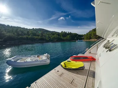 Cabin on Relax of Croatia, a Azimut 72 Fly motor yacht at Općina Sukošan, Croatia