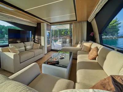 Salon of Relax of Croatia, a Azimut 72 Fly motor yacht at Općina Sukošan, Croatia