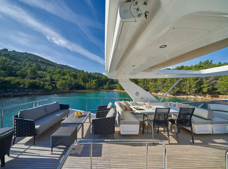 Cabin on Relax of Croatia, a Azimut 72 Fly motor yacht at Općina Sukošan, Croatia