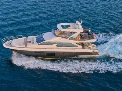 Cockpit of Relax of Croatia, a Azimut 72 Fly motor yacht at Općina Sukošan, Croatia
