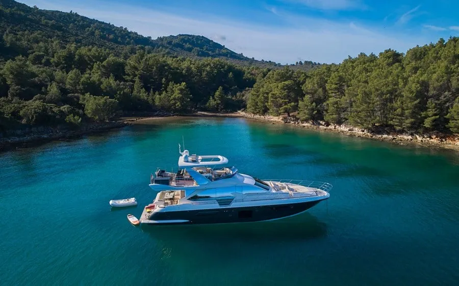 Exterior view of Relax of Croatia, a Azimut 72 Fly motor yacht at Općina Sukošan, Croatia