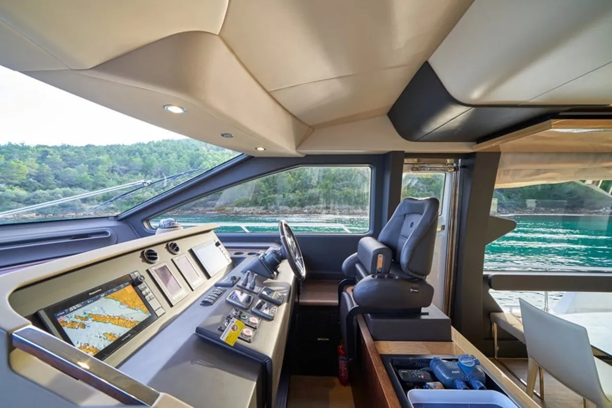 Exterior view of Relax of Croatia, a Azimut 72 Fly motor yacht at Općina Sukošan, Croatia