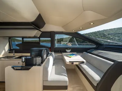 Galley of Relax of Croatia, a Azimut 72 Fly motor yacht at Sukošan, Croatia