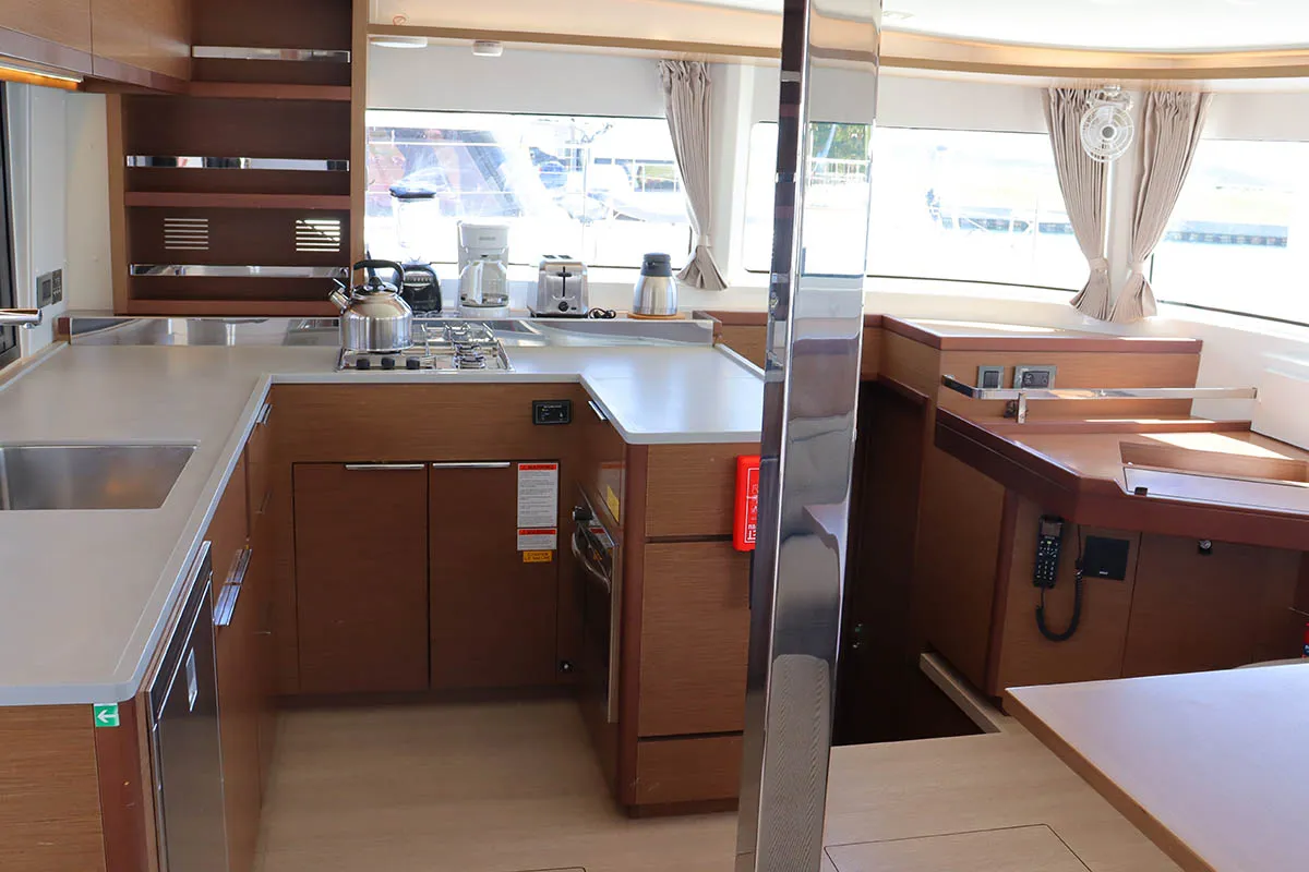 Galley of La Badine, a Lagoon 46 catamaran at Road Town, British Virgin Islands
