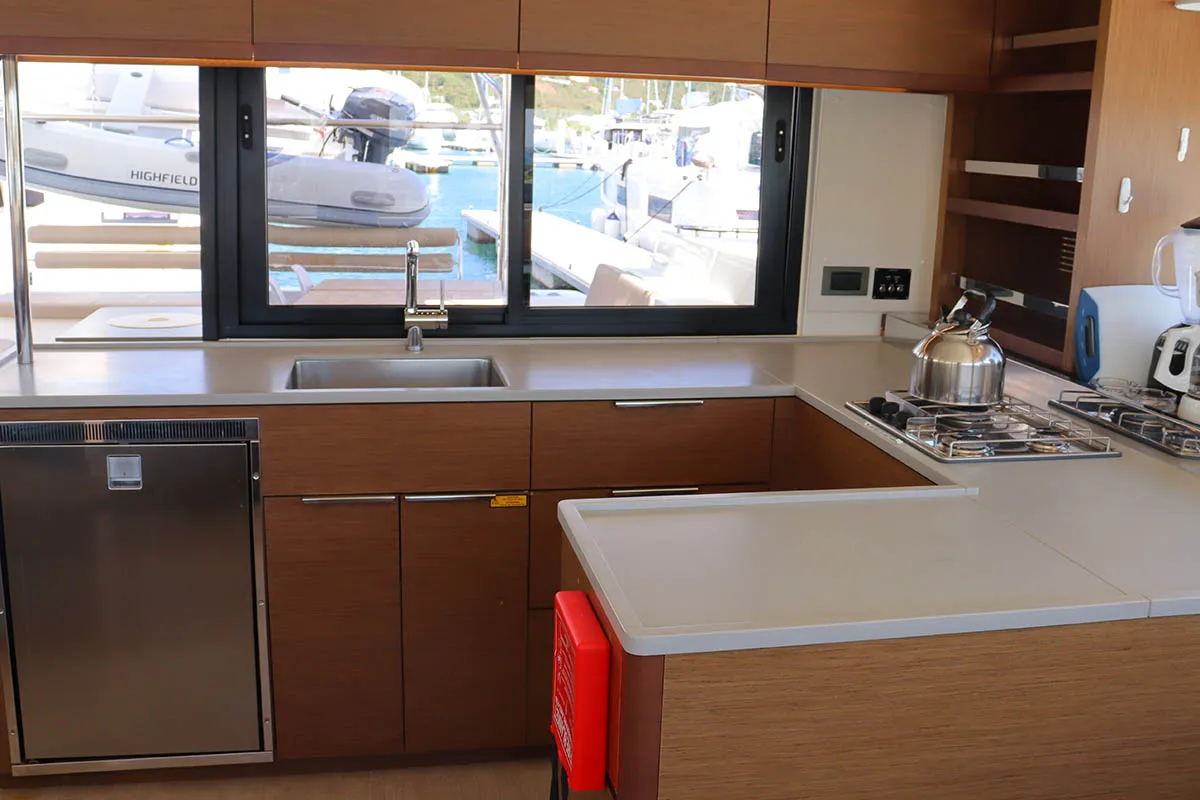 Galley of La Badine, a Lagoon 46 catamaran at Road Town, British Virgin Islands