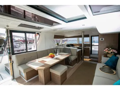 Salon of Kos 42.6, a Bali 4.2 catamaran at Sipias Municipal Unit, Greece