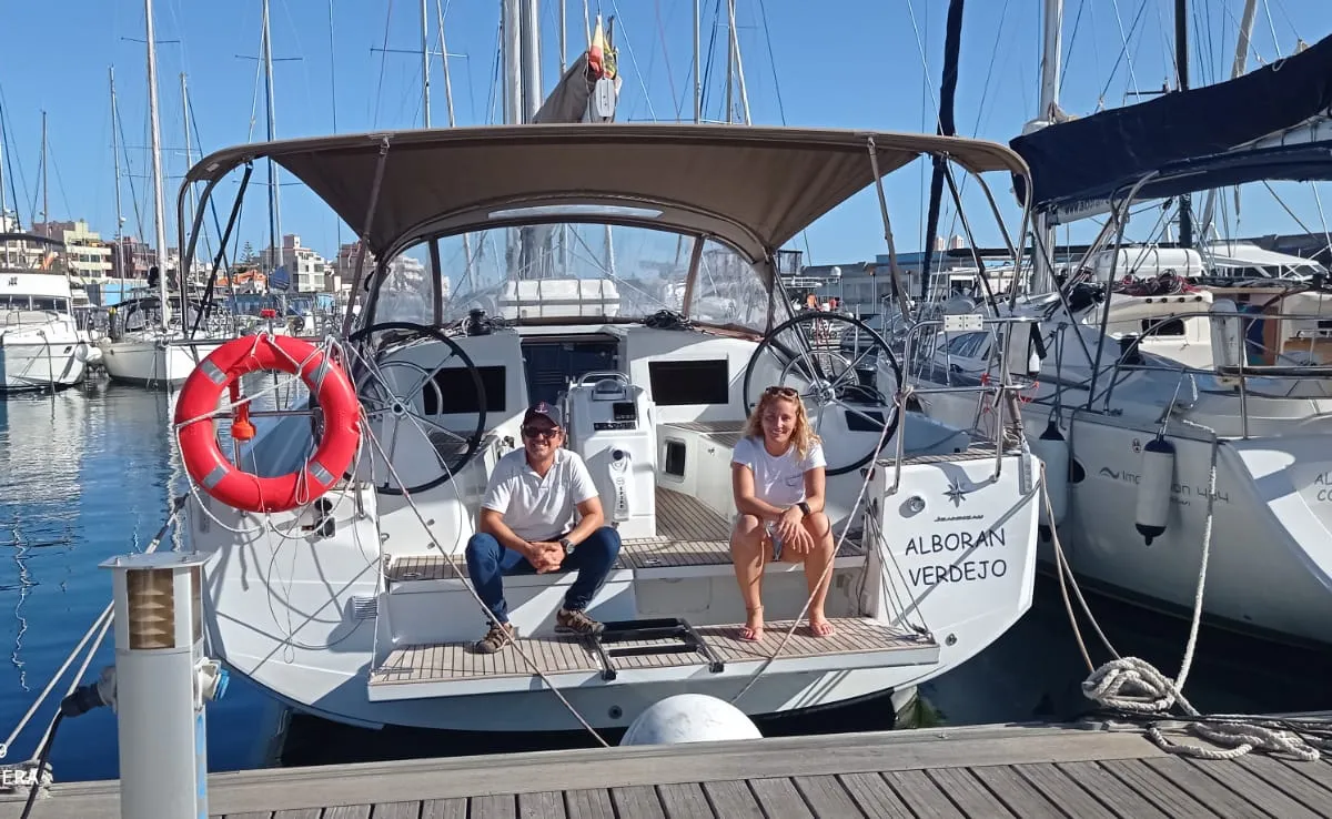 Exterior view of Verdejo (Las Galletas), a Jeanneau Sun Odyssey 410 sailboat at Elephant Butte Estates, United States