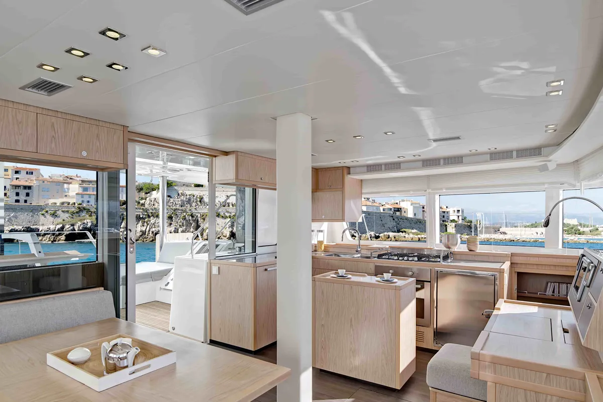 Galley of Lagoon 52 F, a catamaran at Medulin, Croatia