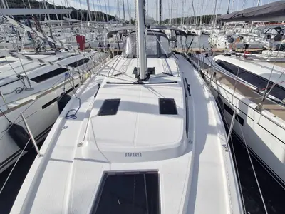 Deck of Williams, a Bavaria C38 sailboat at Grad Pula, Croatia