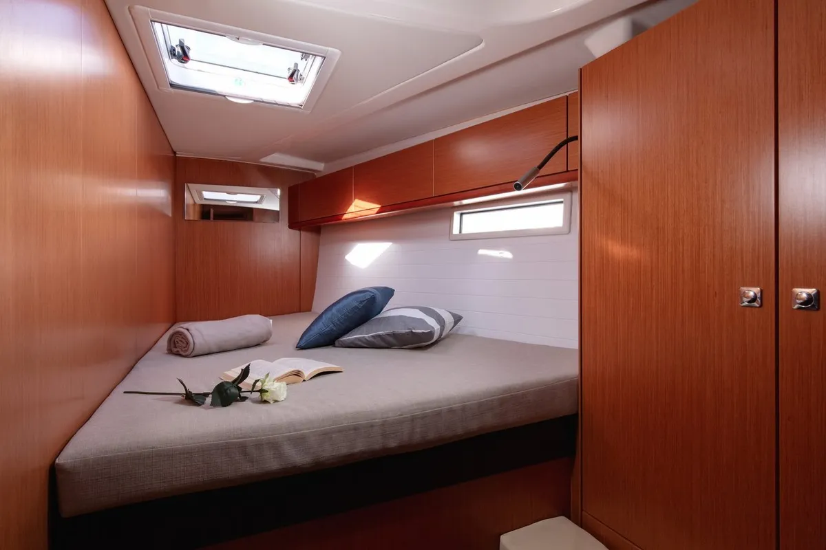 Cabin on Lui, a Bavaria Cruiser 51 sailboat at Split, Croatia