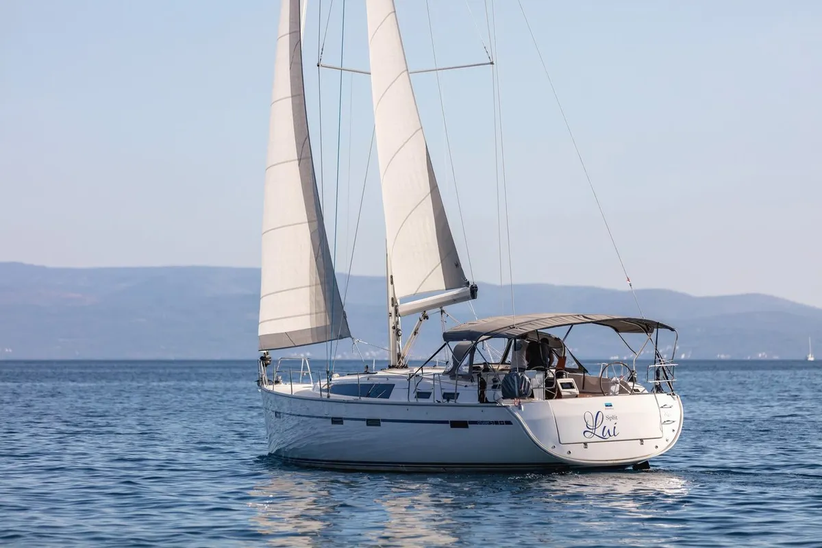 Exterior view of Lui, a Bavaria Cruiser 51 sailboat at Split, Croatia