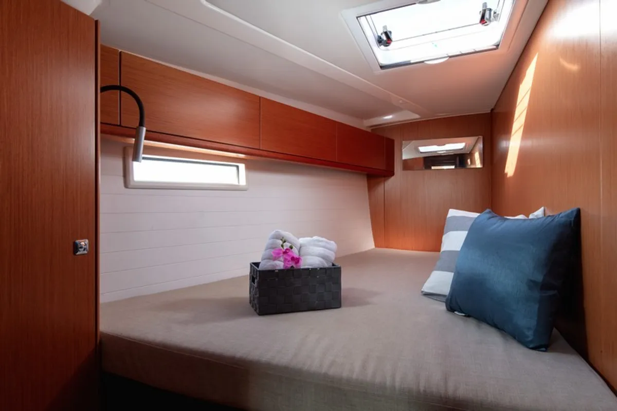 Cabin on Lui, a Bavaria Cruiser 51 sailboat at Split, Croatia
