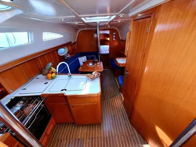 Galley of Vita I, a Elan 344 Impression sailboat at Jezera, Croatia
