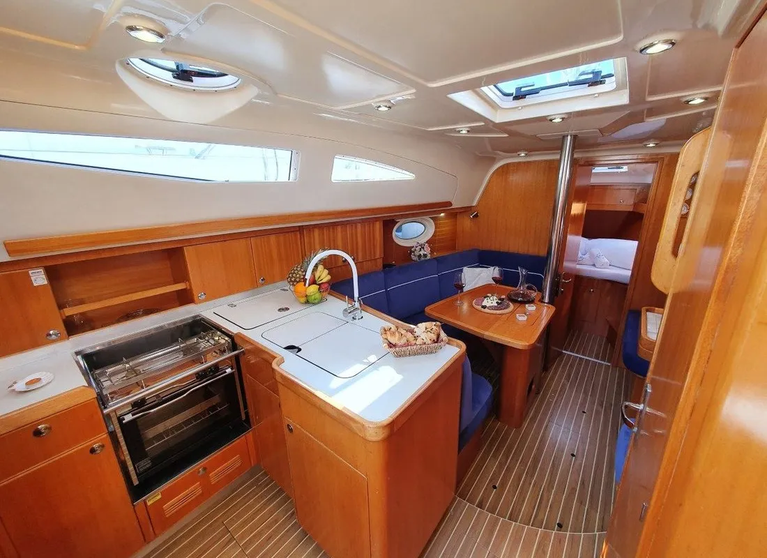 Galley of Vita I, a Elan 344 Impression sailboat at Jezera, Croatia