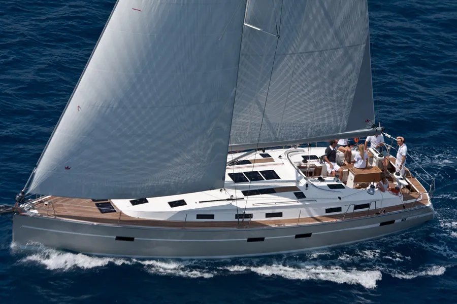 Exterior view of Bach, a Bavaria Cruiser 50 sailboat at Općina Sukošan, Croatia