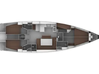 Floor plan of Bach, a Bavaria Cruiser 50 sailboat at Općina Sukošan, Croatia