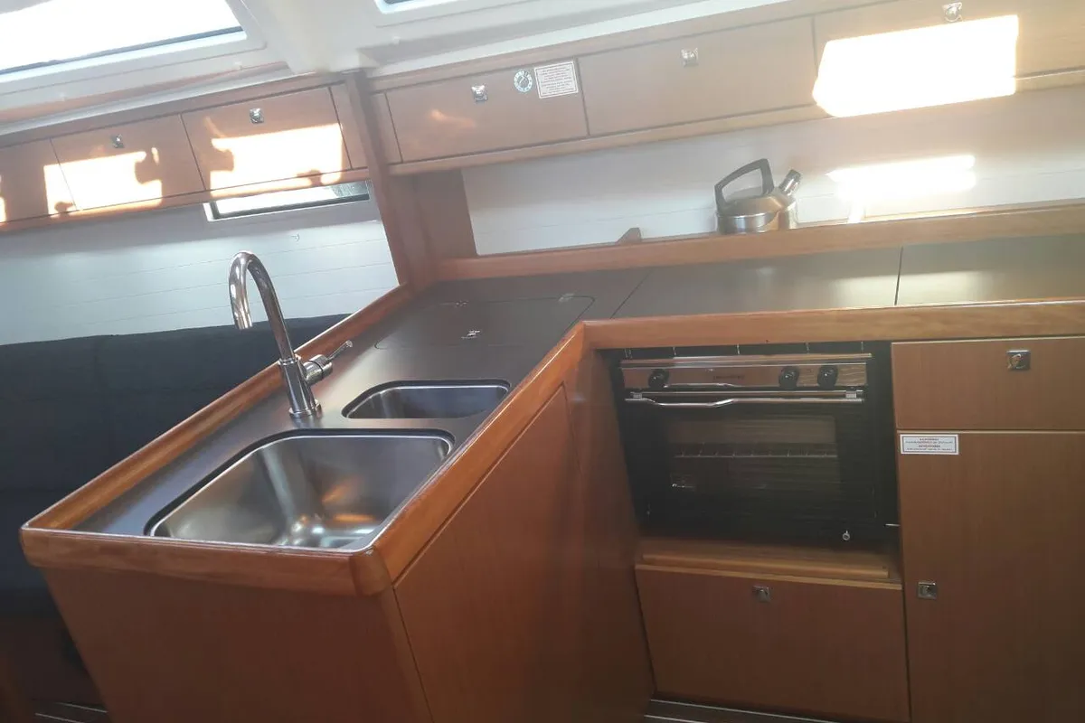 Galley of John K, a Bavaria Cruiser 37 sailboat at Municipal Unit of Lefkada, Greece