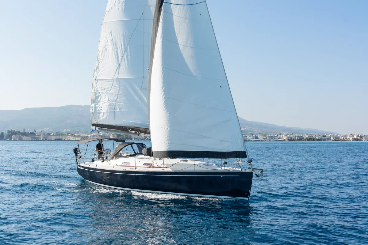 Exterior view of Vira, a AD Boats Salona 40 sailboat at Kos, Greece