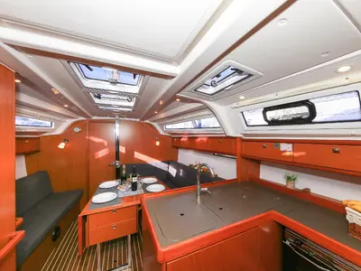 Galley of Malo Angeline, a Bavaria Cruiser 37 sailboat at Punat, Croatia