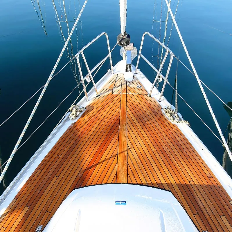 Deck of Malo Angeline, a Bavaria Cruiser 37 sailboat at Punat, Croatia