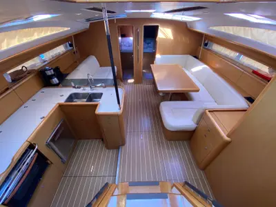 Galley of Christianna 12, a Jeanneau 53 sailboat at Athens, Greece