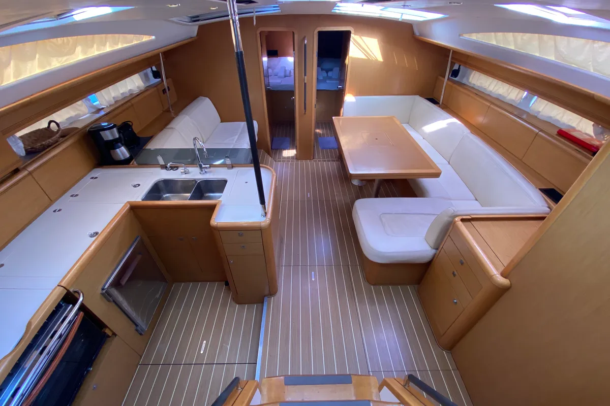 Galley of Christianna 12, a Jeanneau 53 sailboat at Athens, Greece