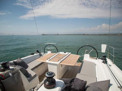 Cockpit of Naomi, a Beneteau Oceanis 40.1 sailboat at Primošten, Croatia