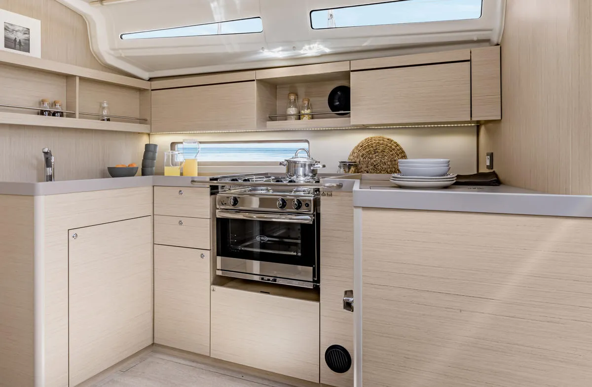 Galley of Naomi, a Beneteau Oceanis 40.1 sailboat at Primošten, Croatia