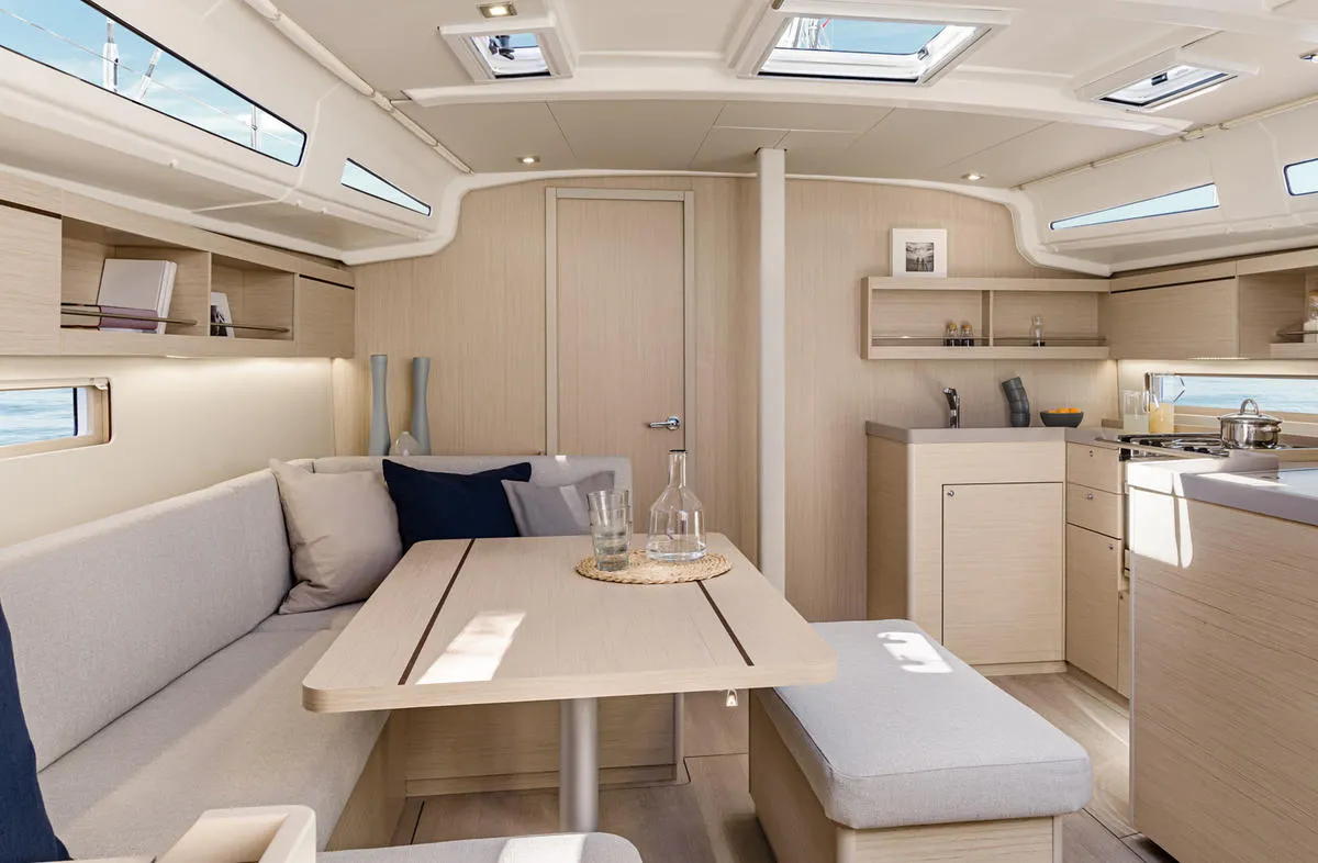 Salon of Naomi, a Beneteau Oceanis 40.1 sailboat at Primošten, Croatia