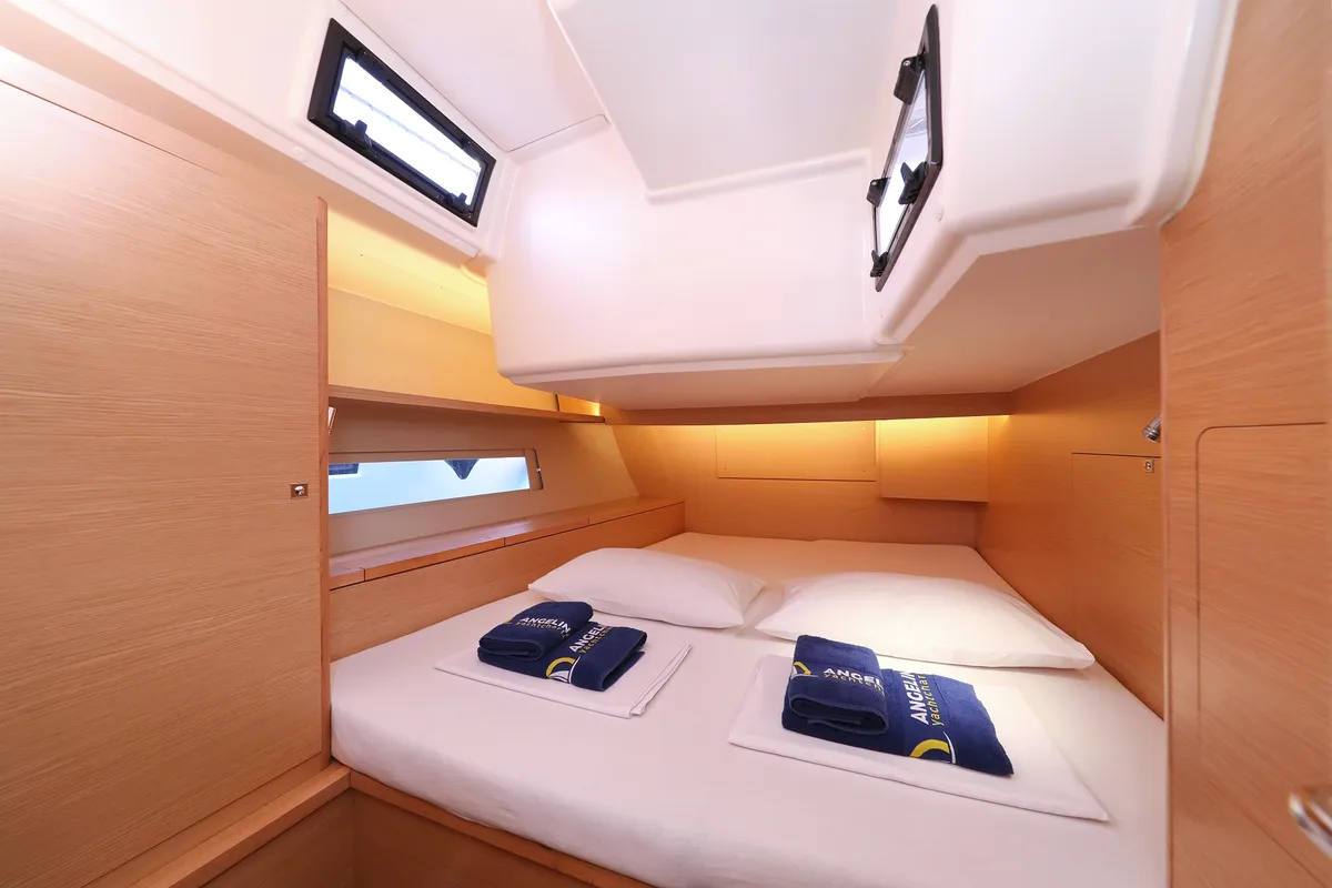 Cabin on Anthea, a Dufour 470 sailboat at Grad Trogir, Croatia