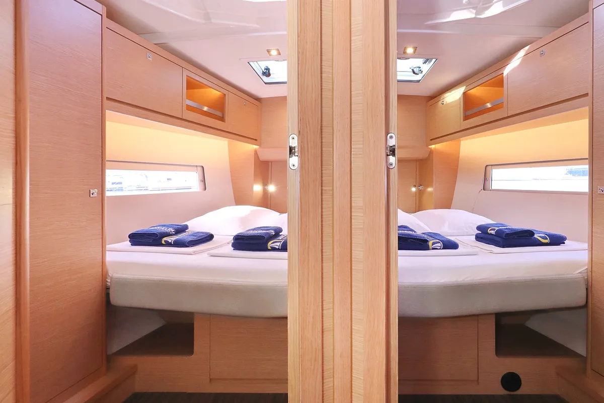 Cabin on Anthea, a Dufour 470 sailboat at Grad Trogir, Croatia