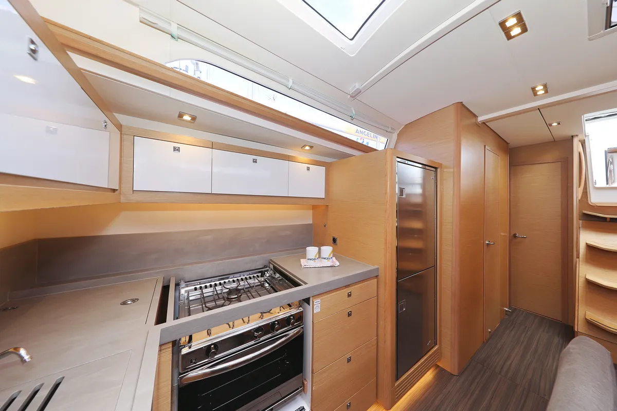 Galley of Anthea, a Dufour 470 sailboat at Grad Trogir, Croatia