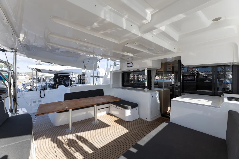 Deck of Cortes, a Lagoon 46 catamaran at Općina Rogoznica, Croatia