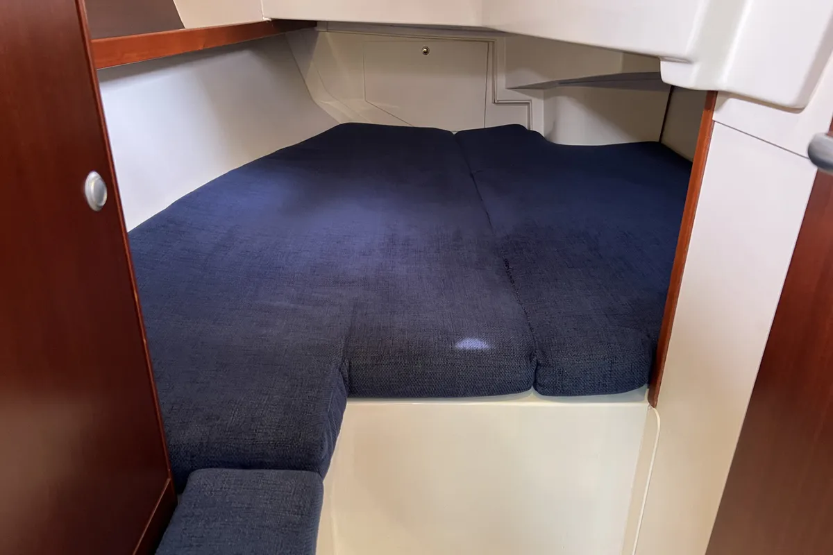 Cabin on Blomquist, a Hanse 320 sailboat at Heiligenhafen, Germany