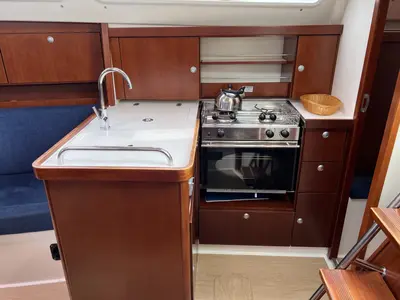 Galley of Blomquist, a Hanse 320 sailboat at Heiligenhafen, Germany