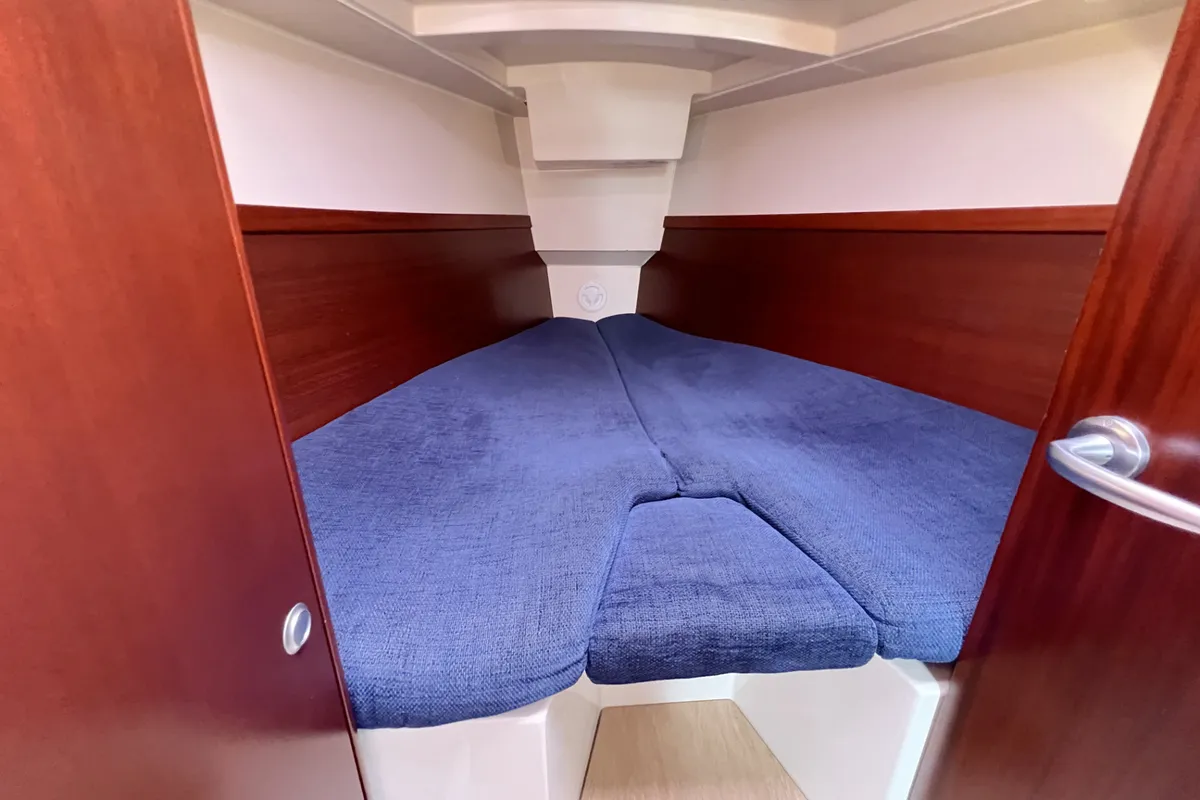 Cabin on Blomquist, a Hanse 320 sailboat at Heiligenhafen, Germany