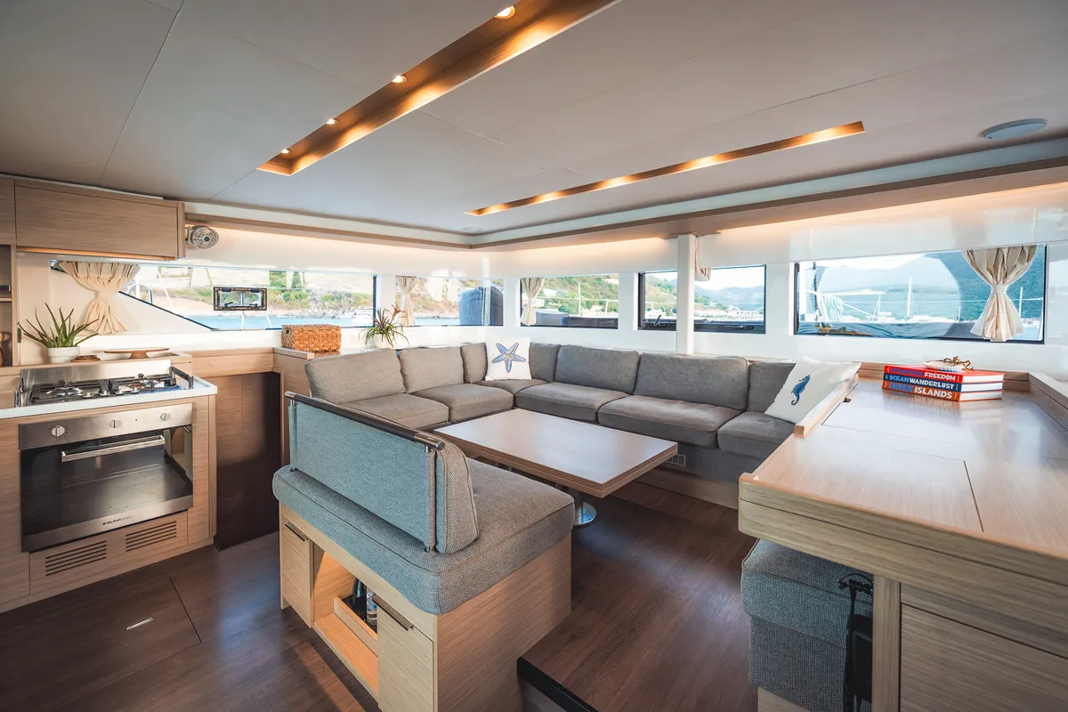 Athena Blu, a Lagoon 51 catamaran at Municipal Unit of Palairos, Greece