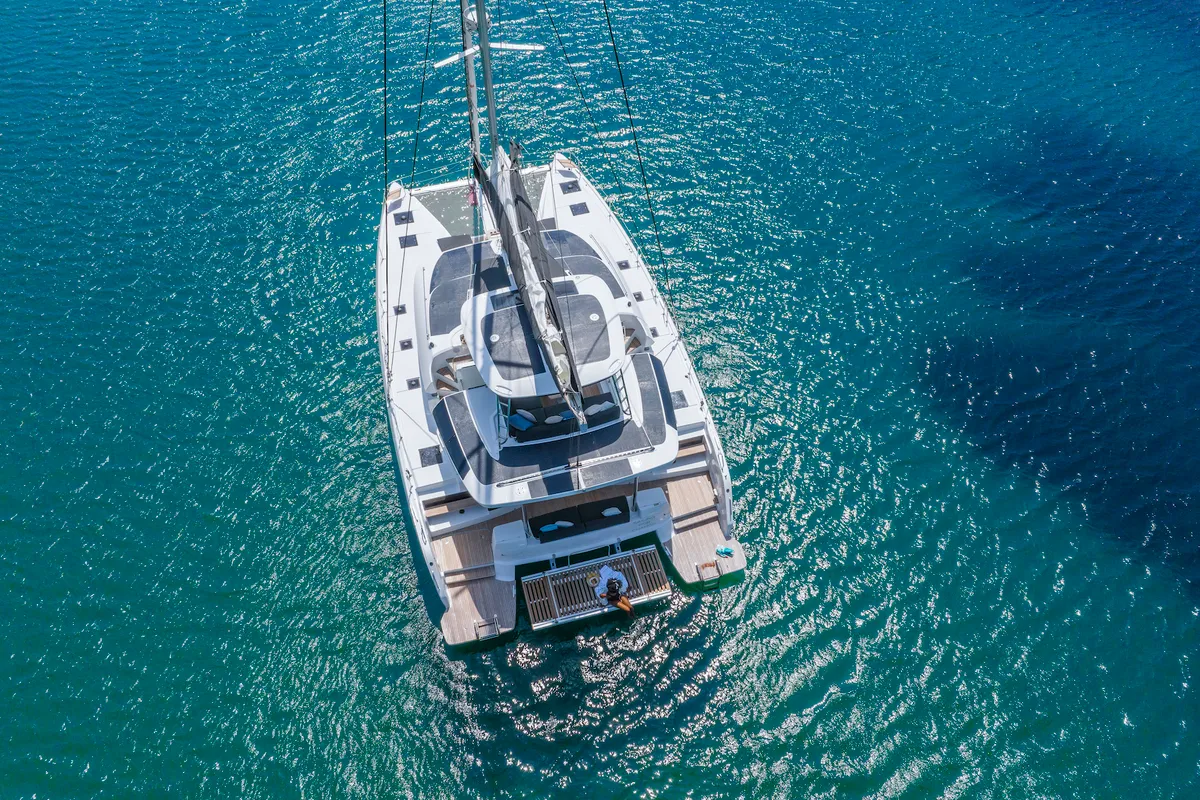 Athena Blu, a Lagoon 51 catamaran at Municipal Unit of Palairos, Greece