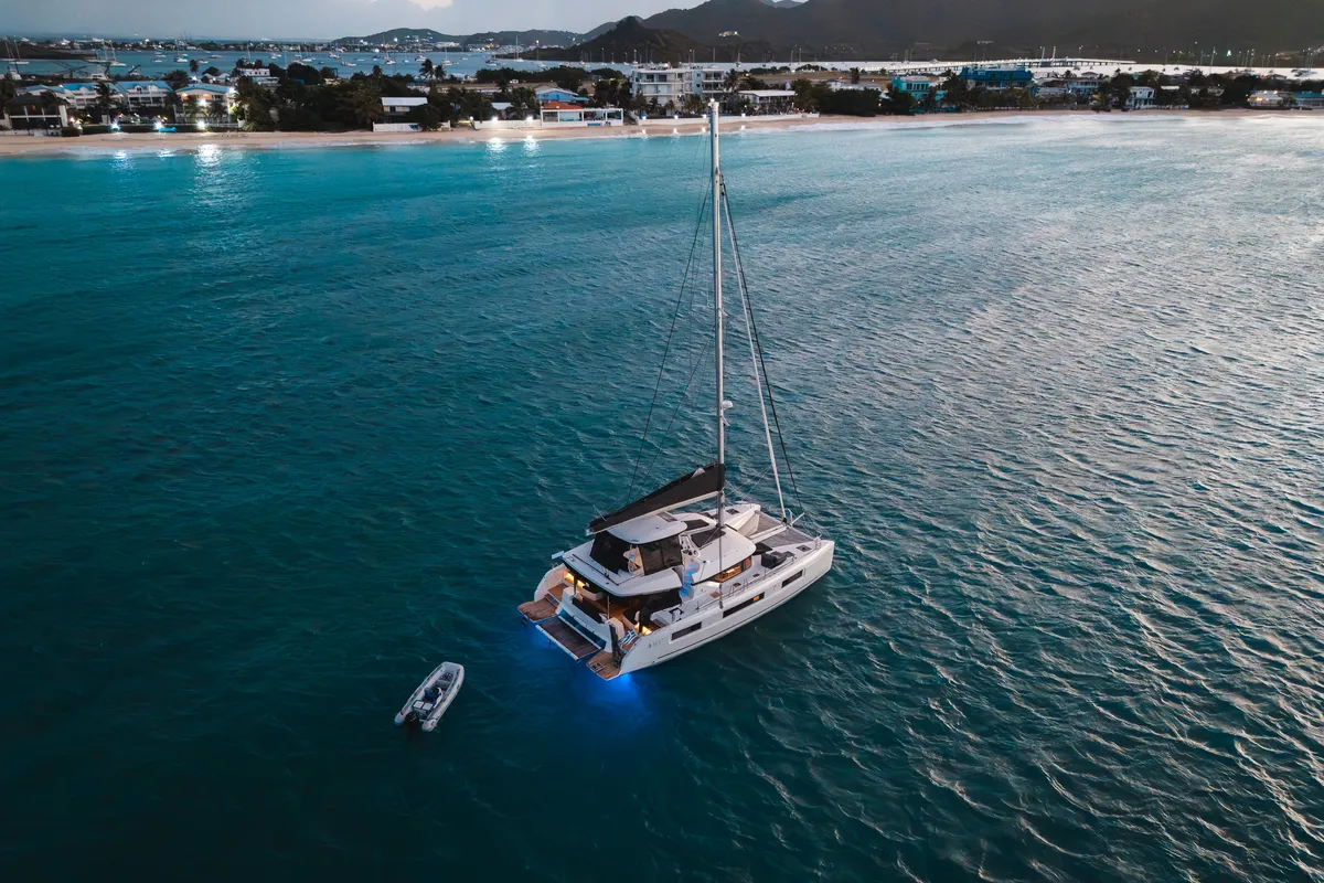 Athena Blu, a Lagoon 51 catamaran at Municipal Unit of Palairos, Greece