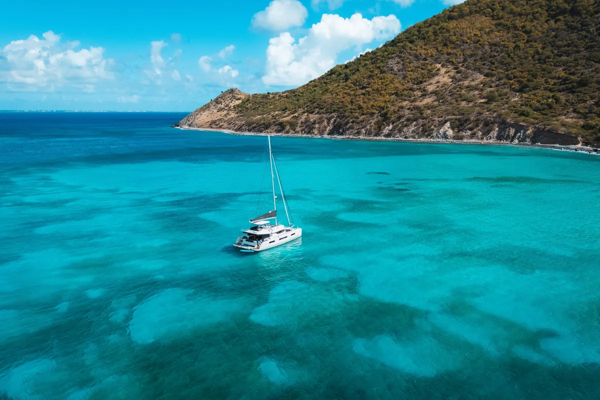Athena Blu, a Lagoon 51 catamaran at Municipal Unit of Palairos, Greece