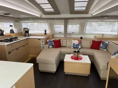 Galley of Morskie Oko, a Fountaine Pajot Elba 45 catamaran at Road Town, British Virgin Islands