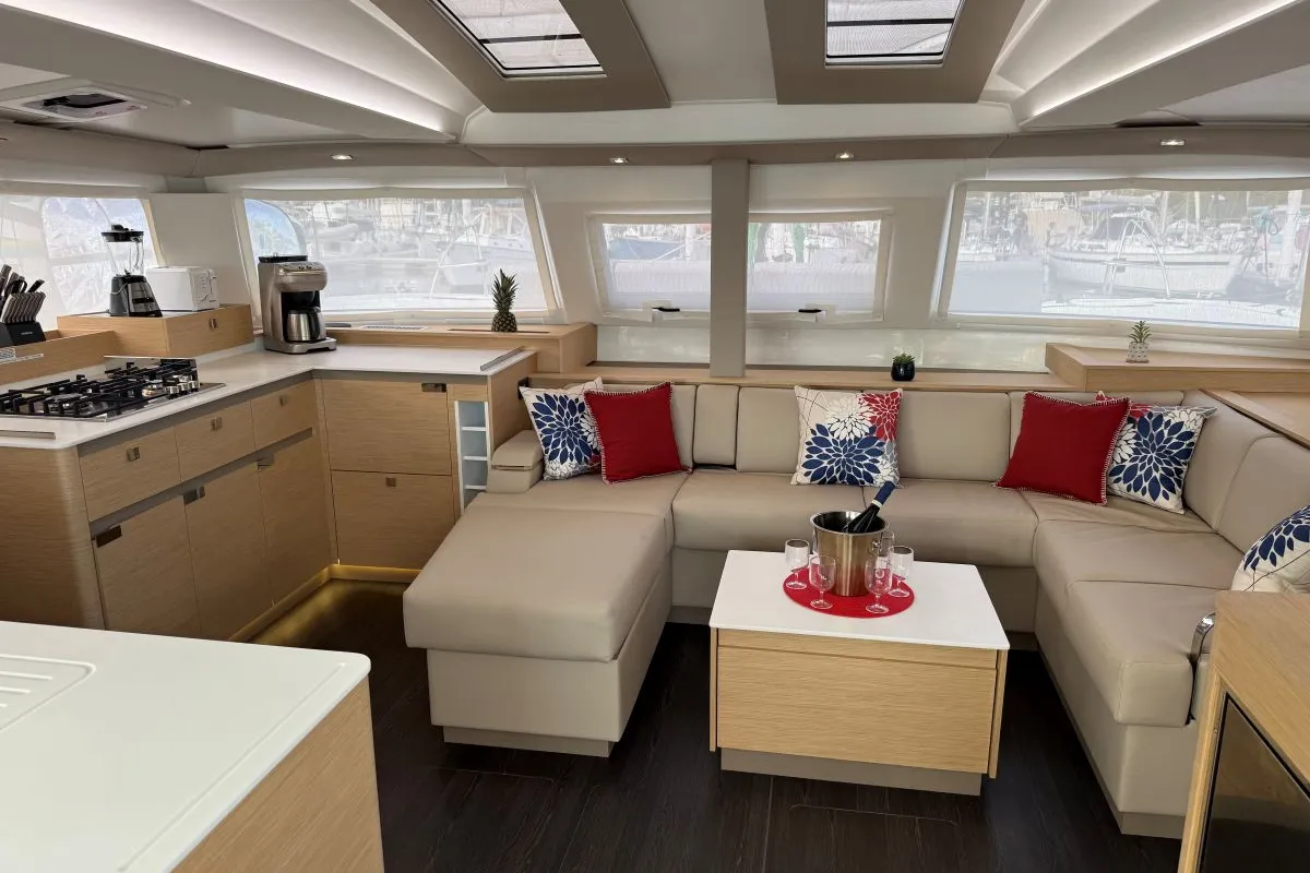 Galley of Morskie Oko, a Fountaine Pajot Elba 45 catamaran at Road Town, British Virgin Islands