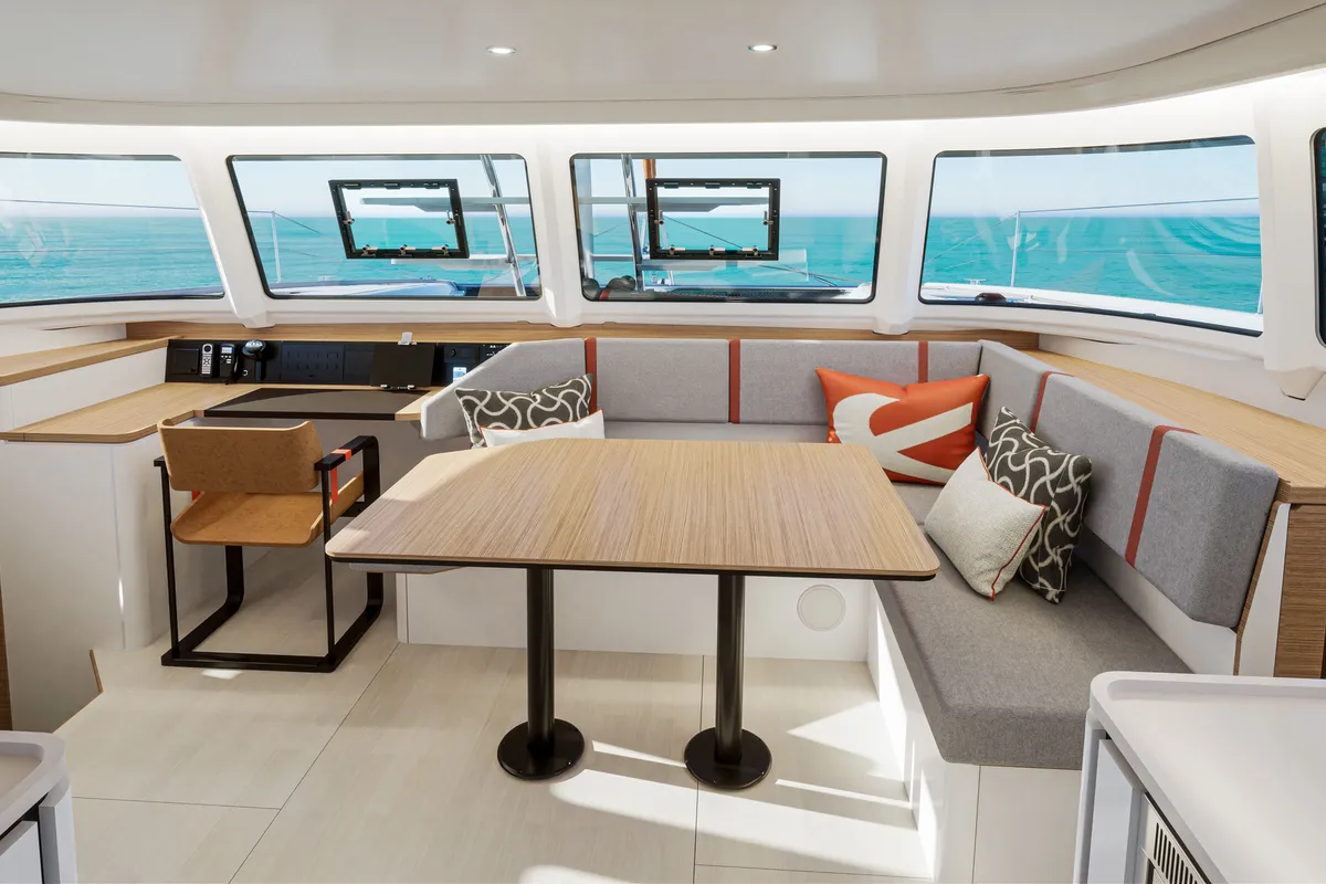 Salon of First Kiss, a Excess 13 catamaran at Dubrovnik, Croatia