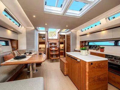 Salon of Art H, a Hanse 590 sailboat at Pirovac, Croatia