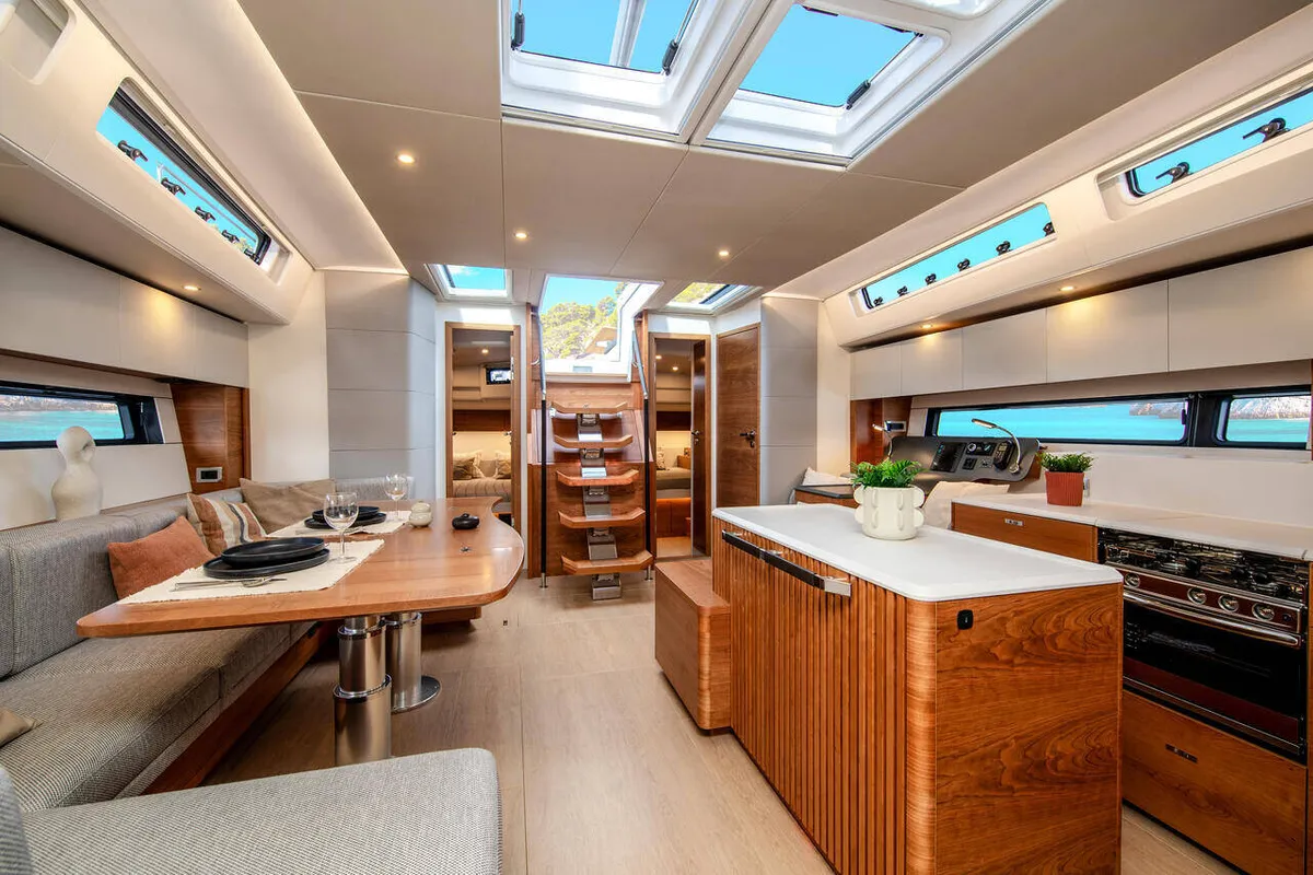 Salon of Art H, a Hanse 590 sailboat at Pirovac, Croatia