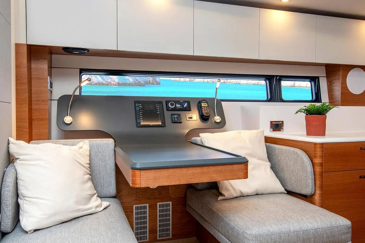 Cockpit of Art H, a Hanse 590 sailboat at Pirovac, Croatia