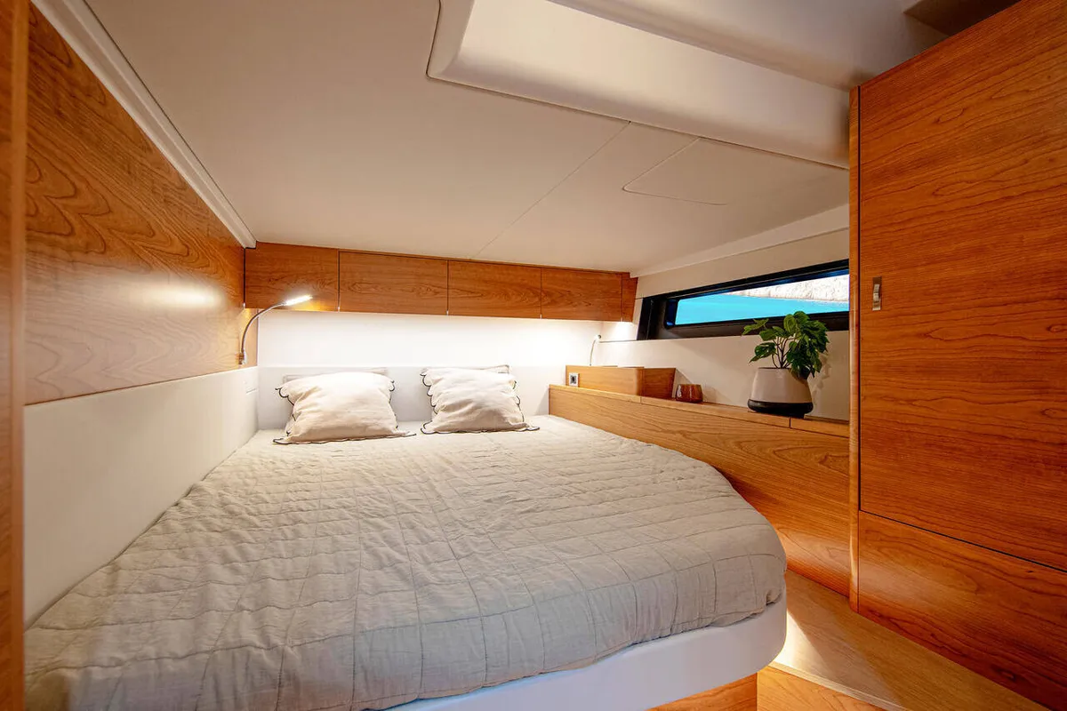 Cabin on Art H, a Hanse 590 sailboat at Pirovac, Croatia