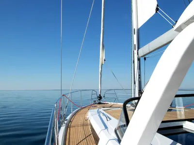 Deck of Art H, a Hanse 590 sailboat at Pirovac, Croatia