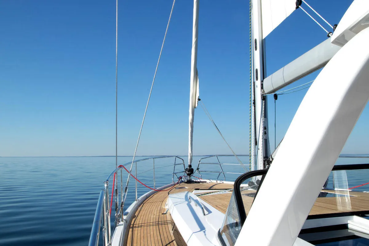 Deck of Art H, a Hanse 590 sailboat at Pirovac, Croatia