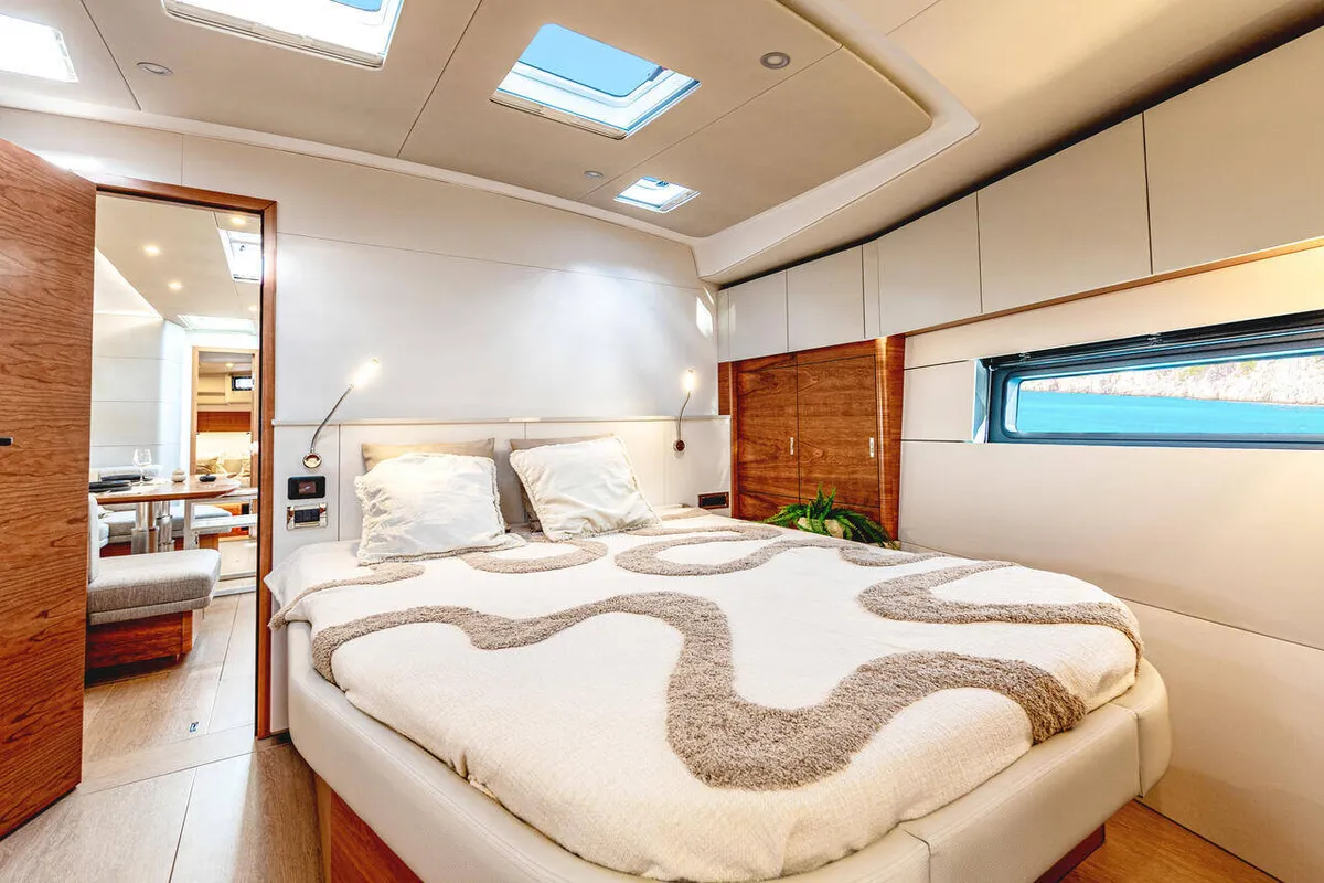 Cabin on Art H, a Hanse 590 sailboat at Pirovac, Croatia